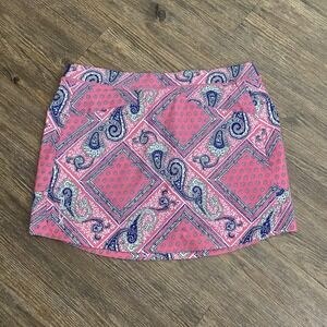 Women Ralph Lauren RLX Pink Paisley Golf Tennis Skirt Skort Size Small‎ S
